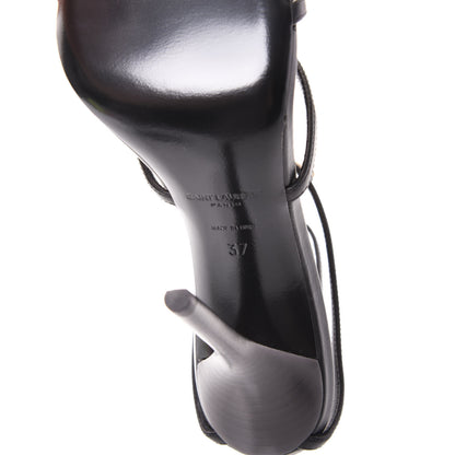 Saint Laurent Calfskin Cassandra 110 Sandals 37 Black 6 of 9
