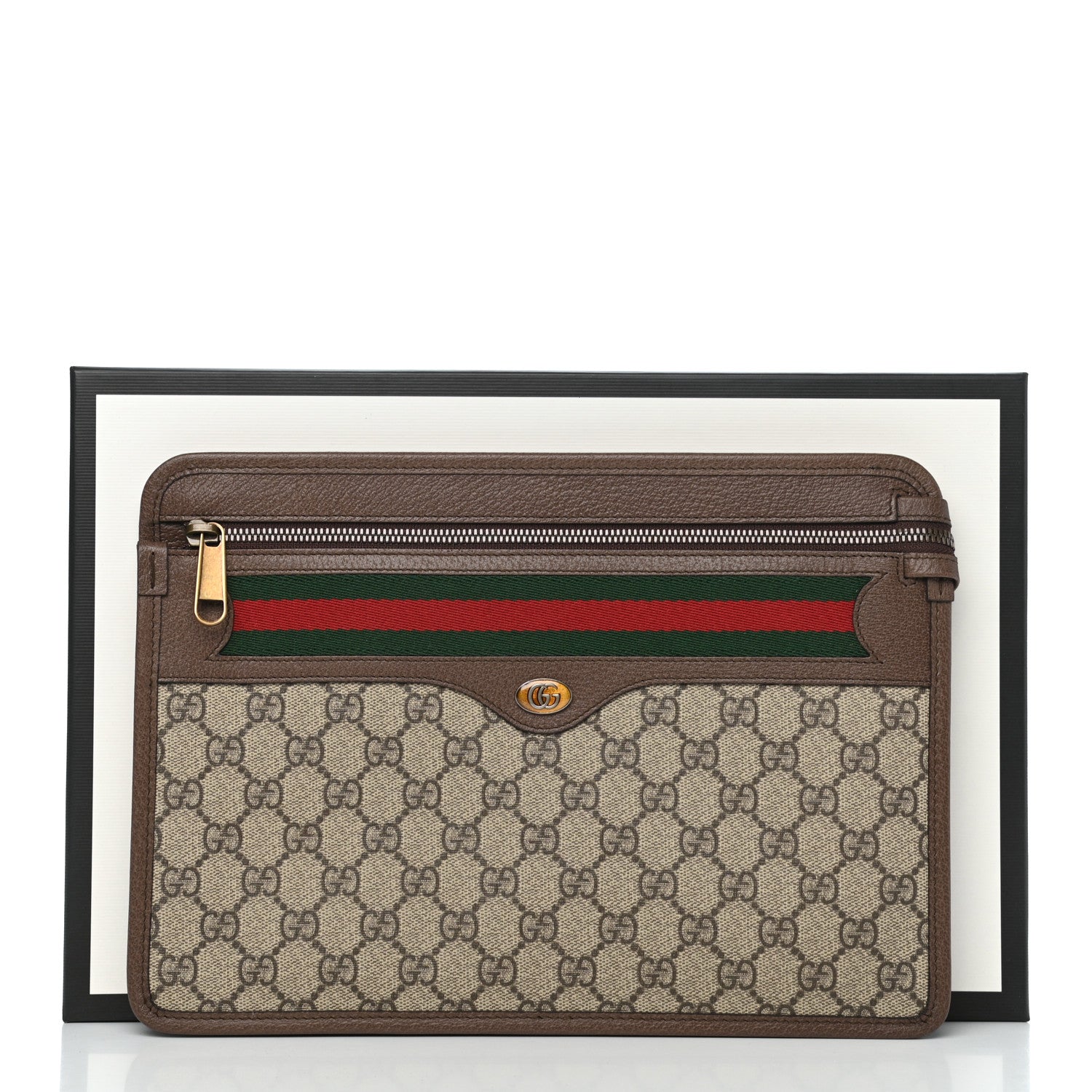 Gucci GG Supreme Monogram Web Small Ophidia Documents Holder Beige New Acero 7 of 7