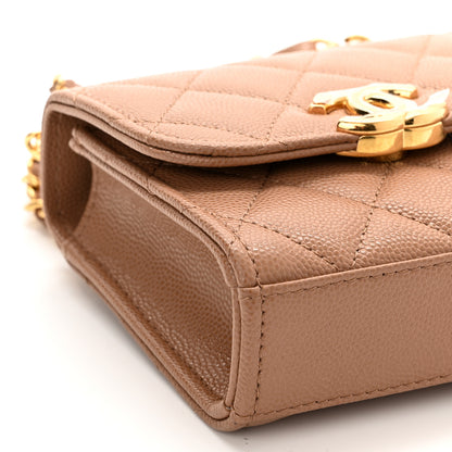 Chanel Caviar Quilted Coco First Clutch With Chain Beige 9 of 10