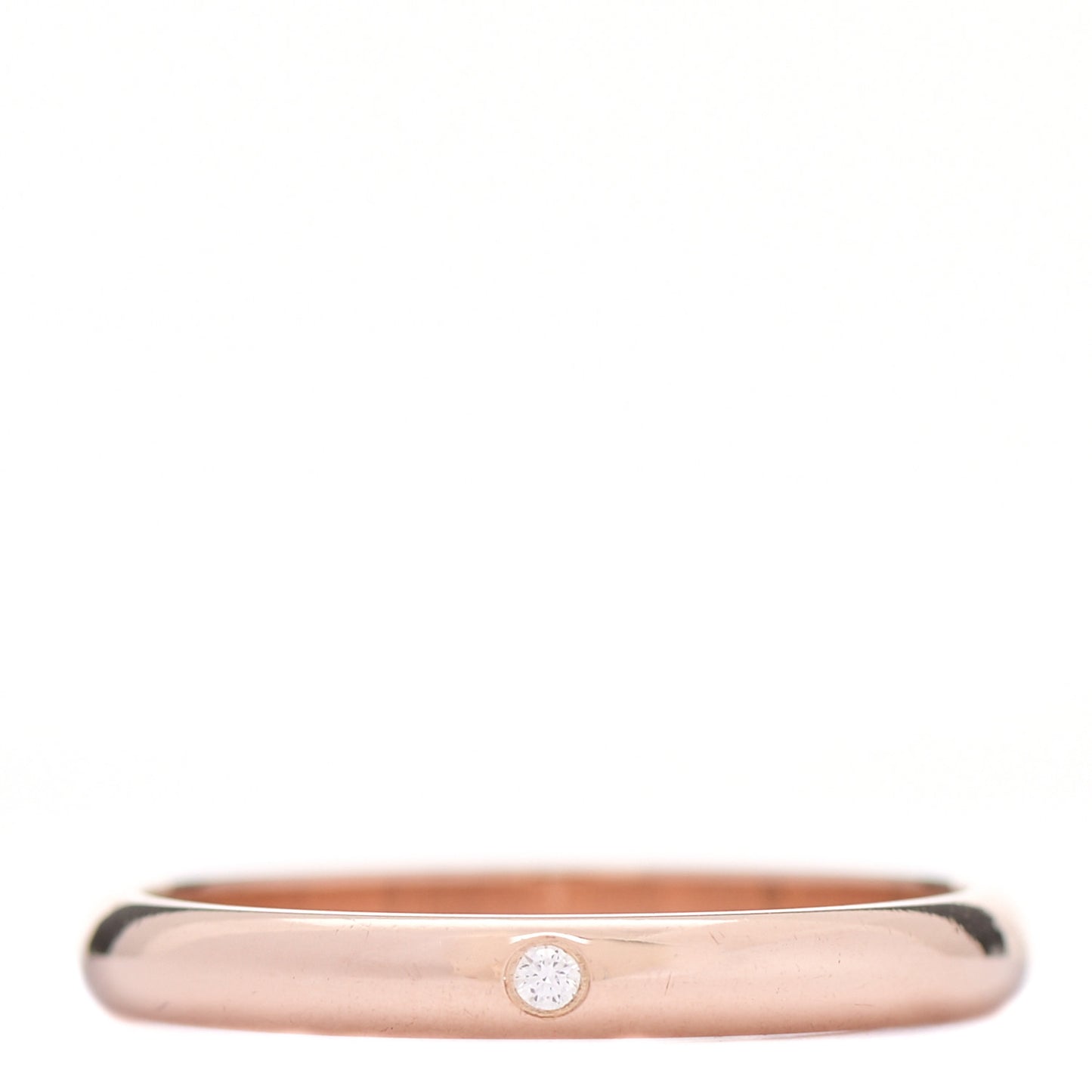 18K Pink Gold Diamond 2.6mm 1895 Wedding Band Ring 55 7.25