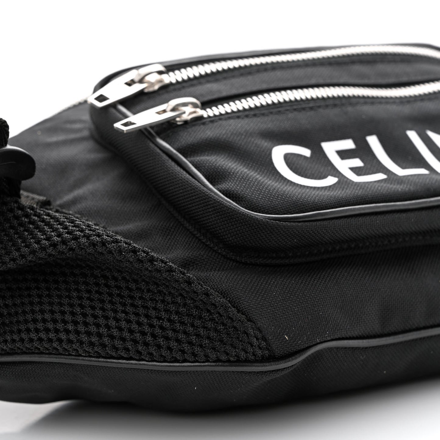 Cotton Gabardine Logo Print Trekking Belt Bag Black