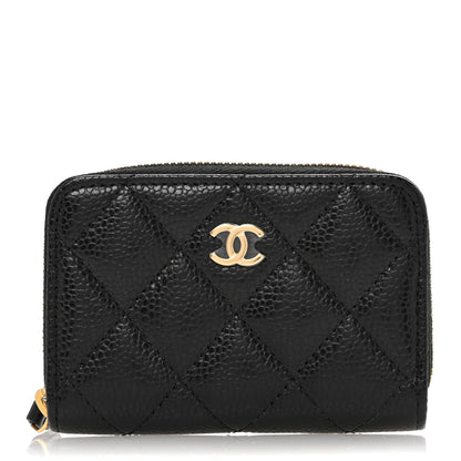 Chanel Caviar Quilted Zip Coin Purse Black 1 of 8