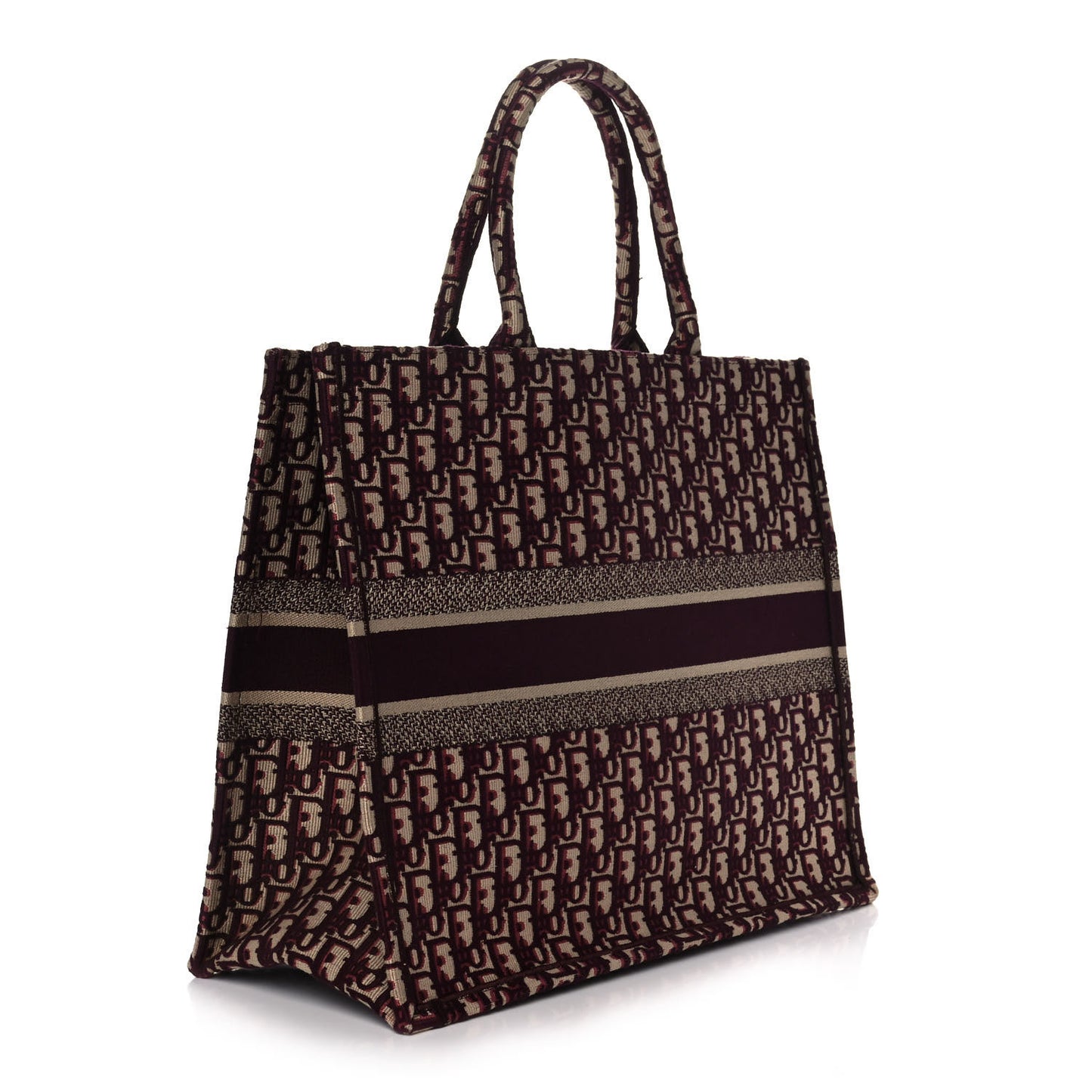 Oblique Large Book Tote Burgundy Multicolor