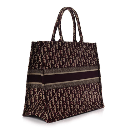 Christian Dior Oblique Large Book Tote Burgundy Multicolor 3 of 9