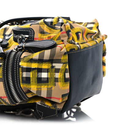 Burberry Calfskin Vintage Check Graffiti Print Small Rucksack Backpack Yellow 9 of 13