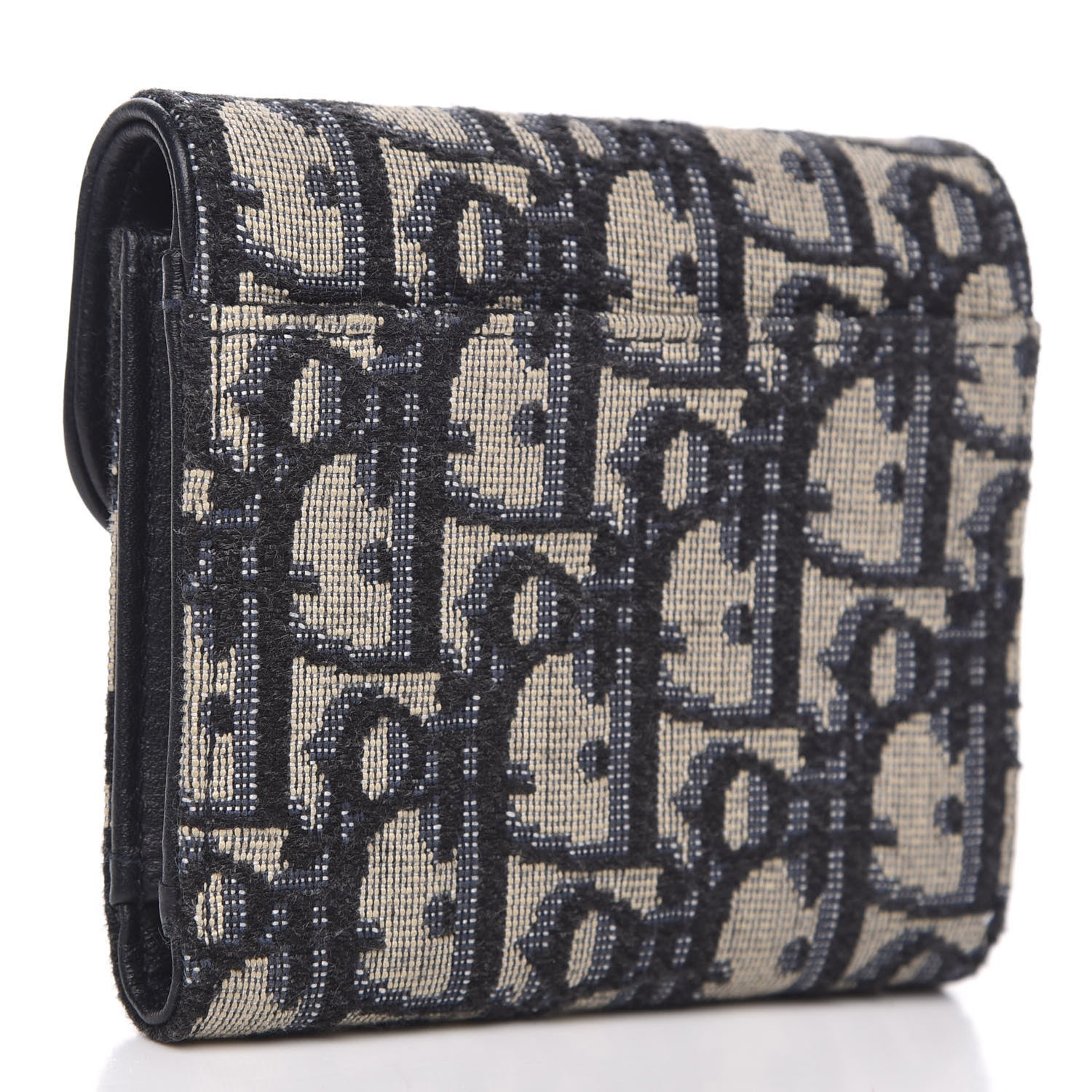Christian Dior Oblique Saddle Lotus Wallet Blue 3 of 8