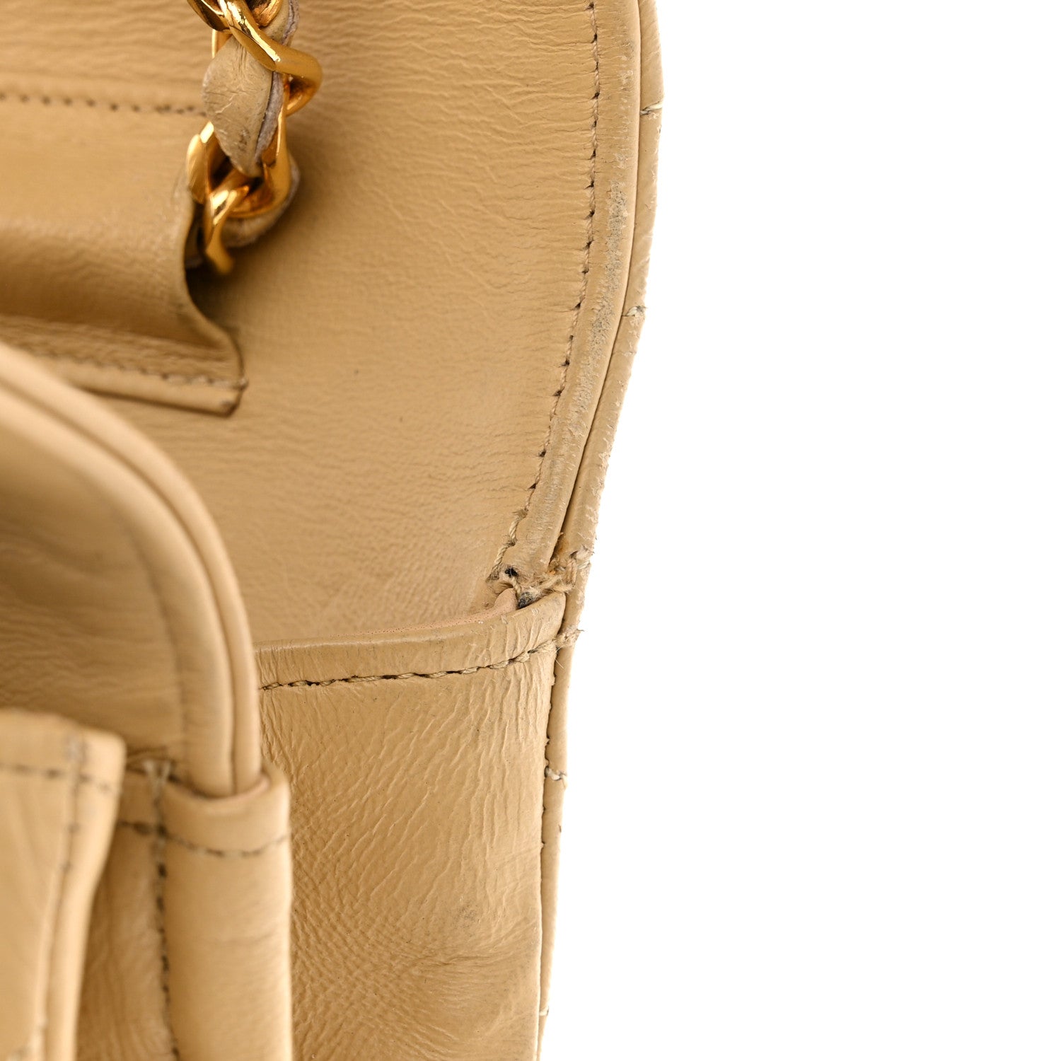 Chanel Lambskin Quilted Medium Single Flap Beige 11 of 12
