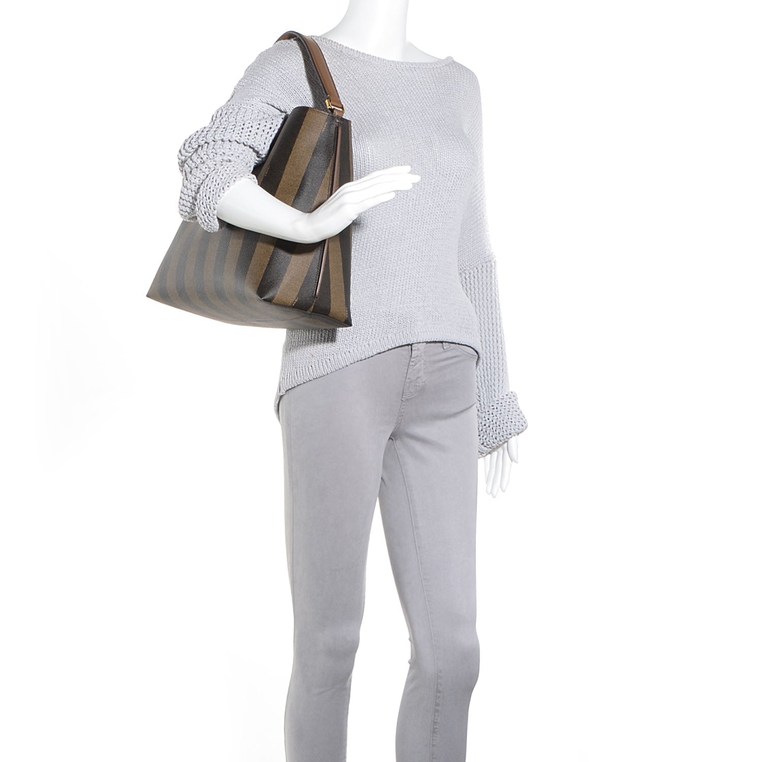 Fendi Pequin Spalmati Vitello Flamingo Hobo Bag Tobacco 2 of 10