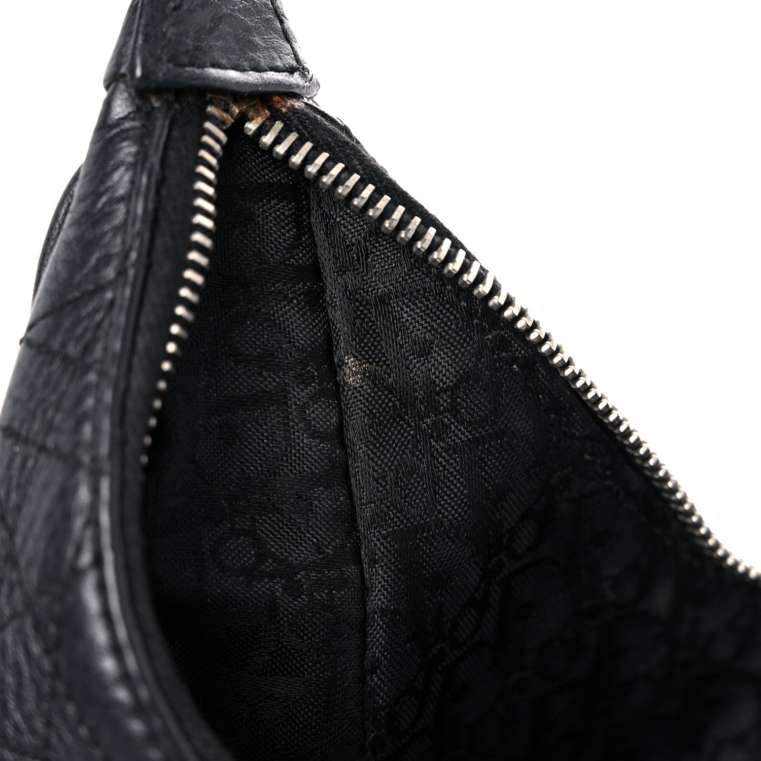 Christian Dior Grained Calfskin Cannage Hobo Black 11 of 24
