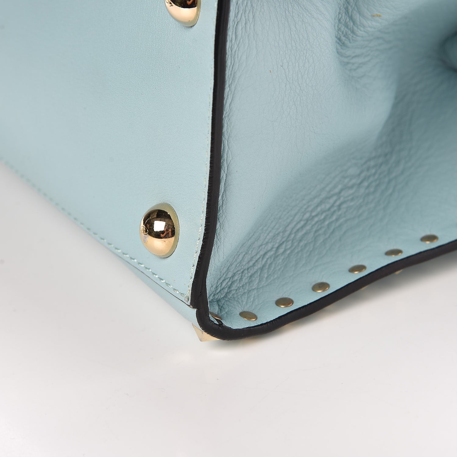 Valentino Garavani Vitello Rockstud Dome Shopper Baby Blue 14 of 14