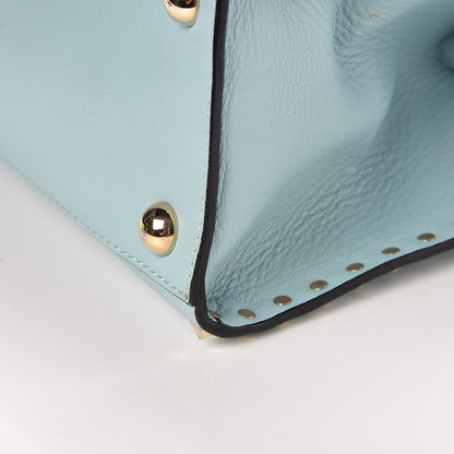 Valentino Garavani Vitello Rockstud Dome Shopper Baby Blue 14 of 14