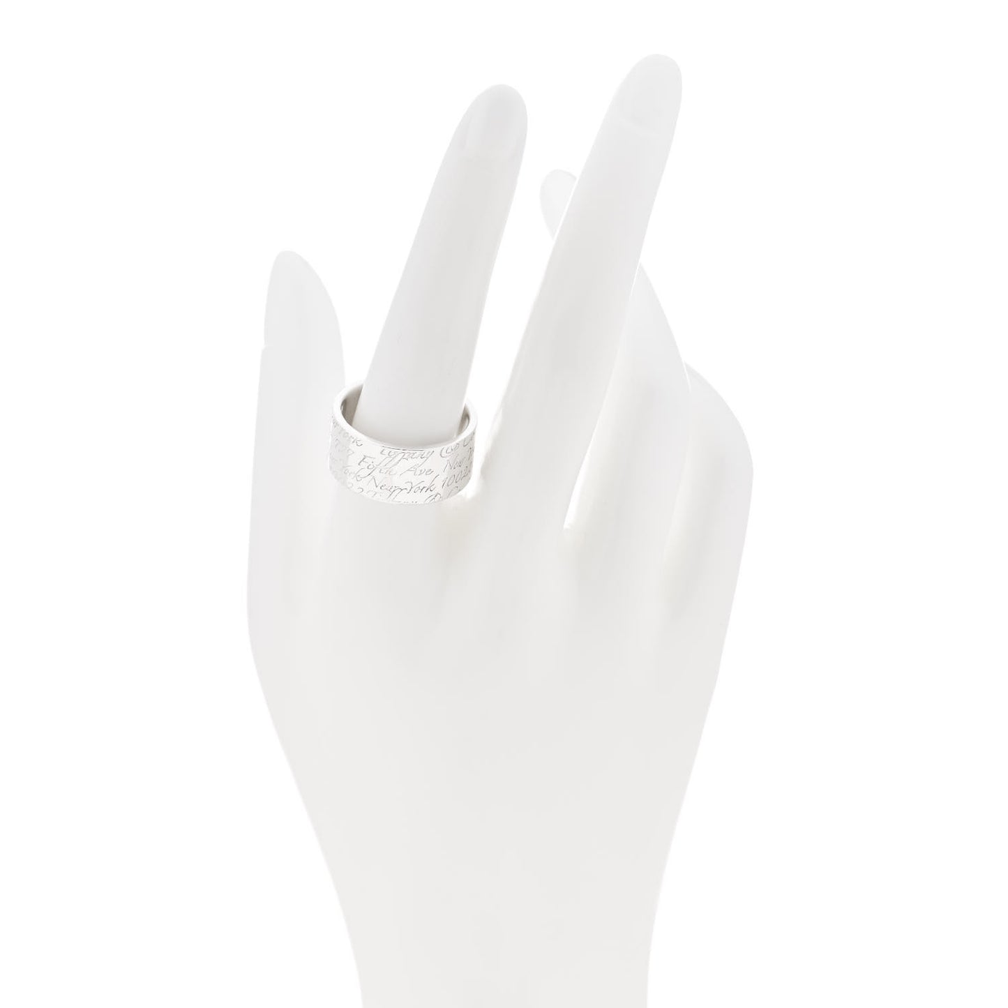 Sterling Silver 10mm Notes Wide Ring 60 9