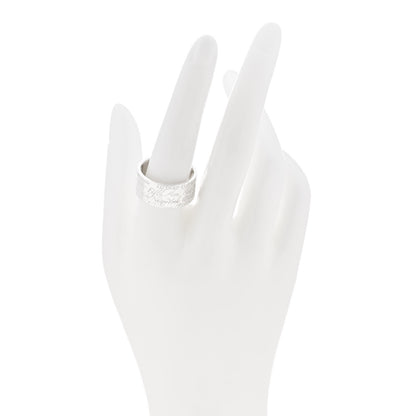 Tiffany Sterling Silver 10mm Notes Wide Ring 60 9 2 of 5