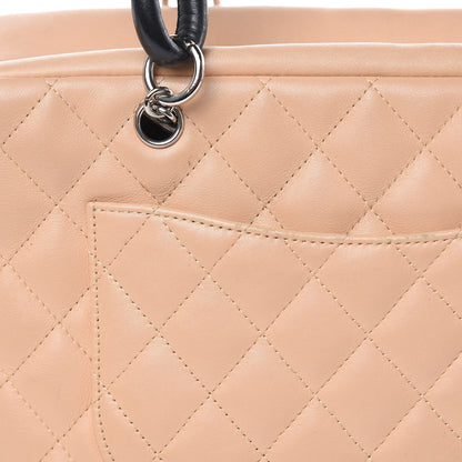 Chanel Calfskin Quilted Large Cambon Bowler Beige Black 16 of 16