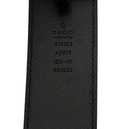 Gucci Calfskin Crystal Double G 40mm Belt 80/32 Black Multicolor 3 of 6