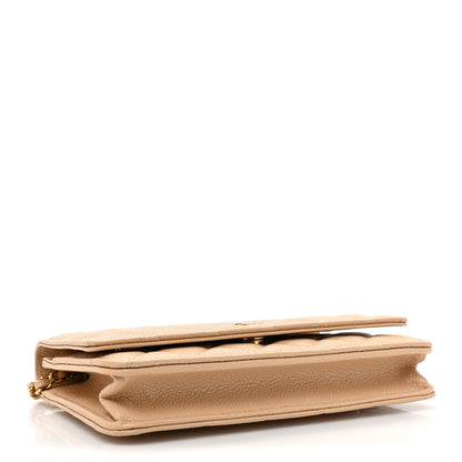 Chanel Caviar Quilted Wallet On Chain WOC Beige 4 of 15