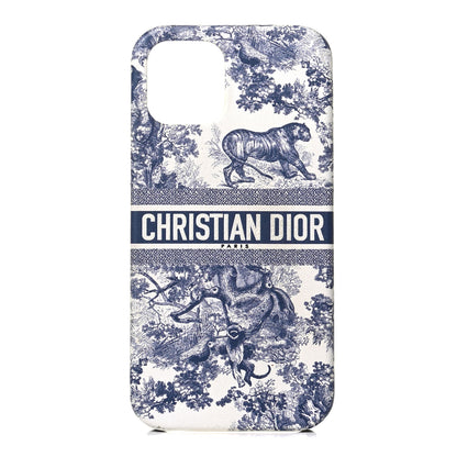 Christian Dior Calfskin Toile De Jouy iPhone 12 Pro Case Blue Multicolor 1 of 4