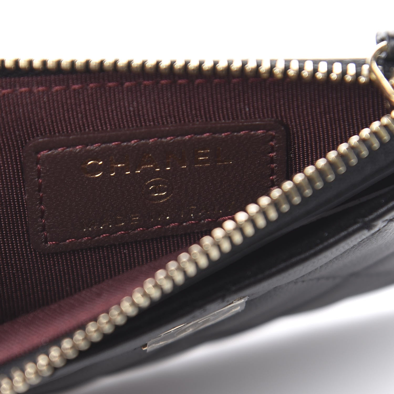 Chanel Lambskin Quilted Zip Card Holder Black 6 of 9