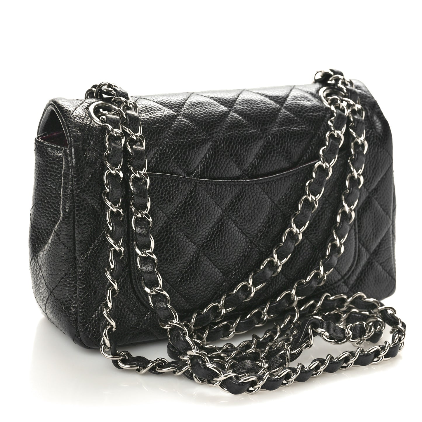 Caviar Quilted Mini Rectangular Flap Black