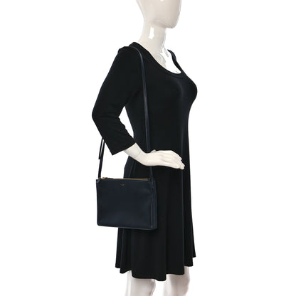 Celine Lambskin Large Trio Crossbody Bag Navy Blue 2 of 10