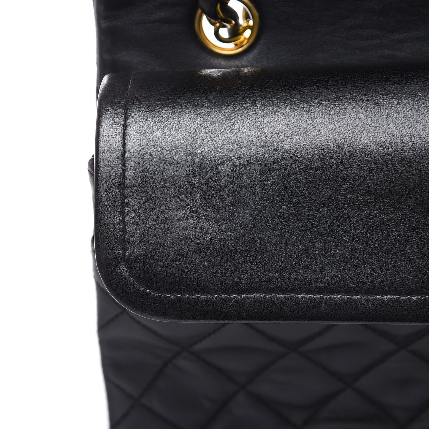 Lambskin Quilted Medium Double Flap Black