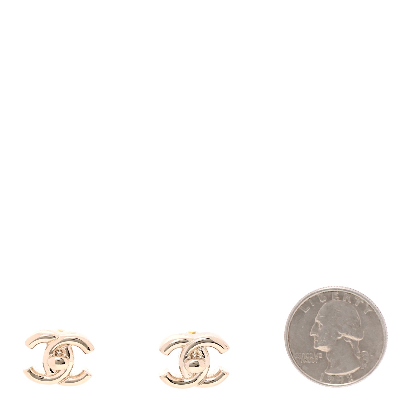 Metal CC Turnlock Earrings Gold