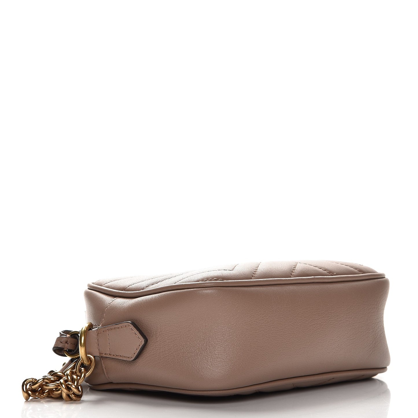 Calfskin Matelasse Mini GG Marmont Chain Shoulder Bag Nude