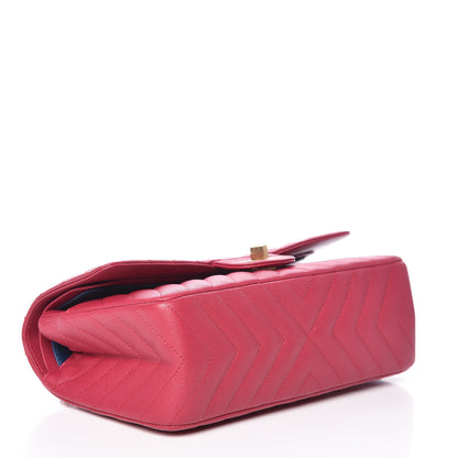 Chanel Sheepskin Chevron Quilted 2.55 Reissue 225 Flap Dark Pink 4 of 11