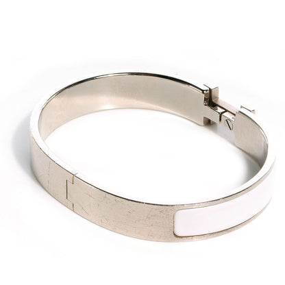 Hermes Enamel Narrow Clic Clac H Bracelet PM White 4 of 5