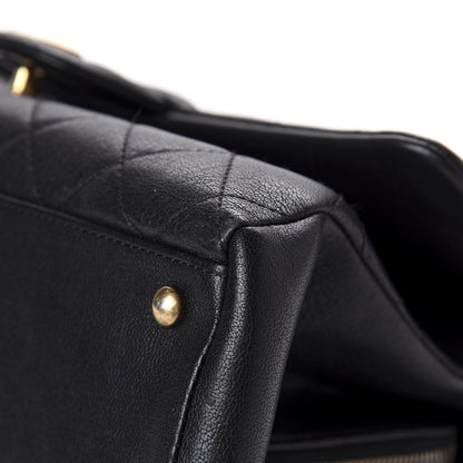 Chanel Shiny Sheepskin Quilted Large Trapezio Flap Black 12 of 13