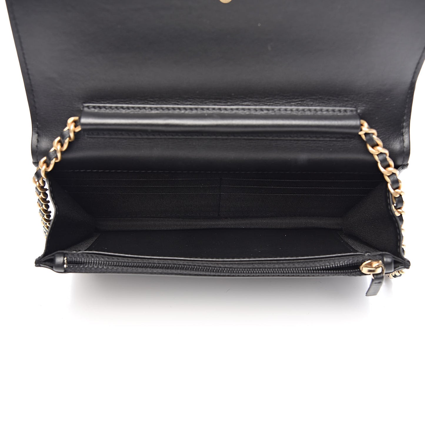 Lambskin Quilted Boy Wallet On Chain WOC Black
