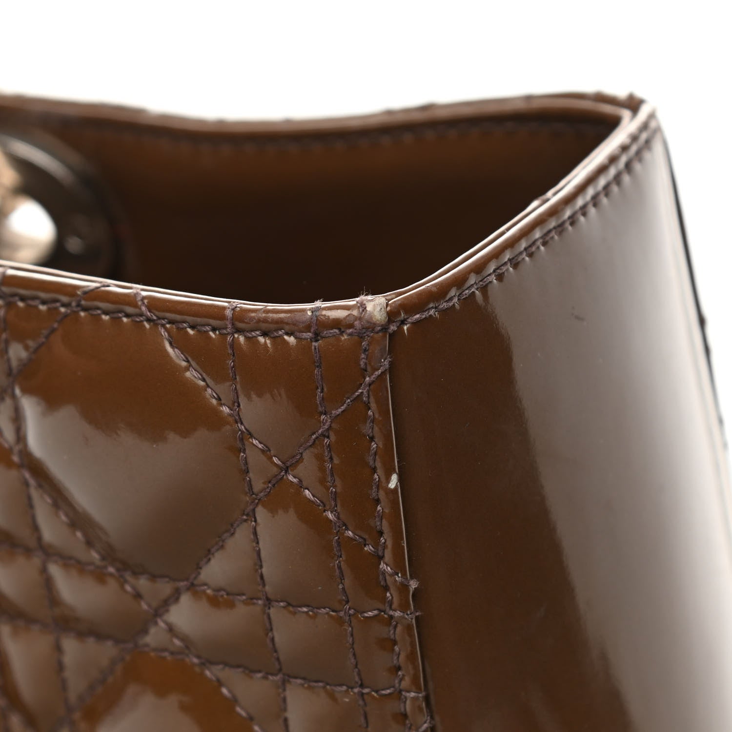 Christian Dior Patent Cannage Large Lady Dior Brown 11 of 14