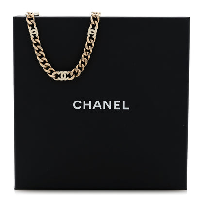 Chanel Metal Enamel Chain CC Choker Gold White 5 of 5
