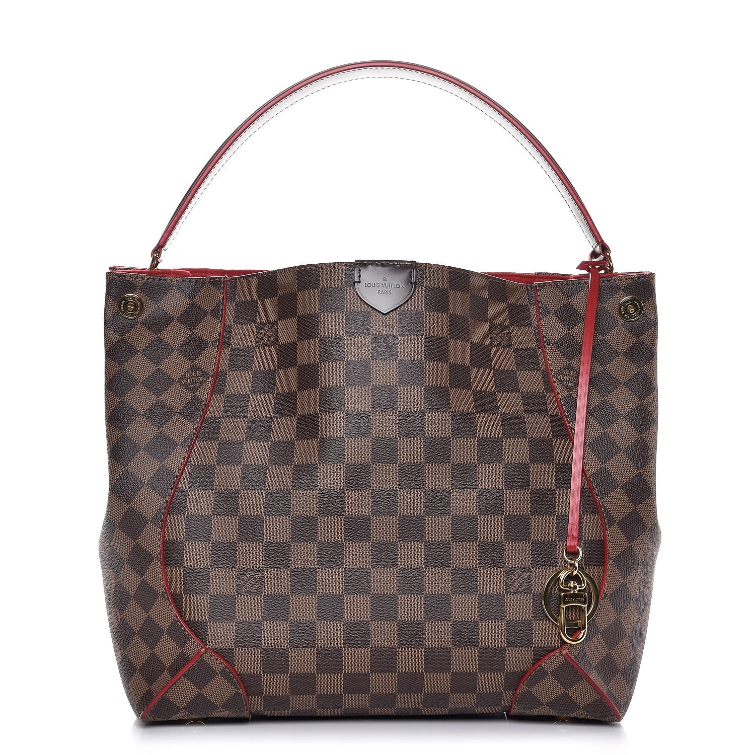 Louis Vuitton Damier Ebene Caissa Hobo Cherry 1 of 7