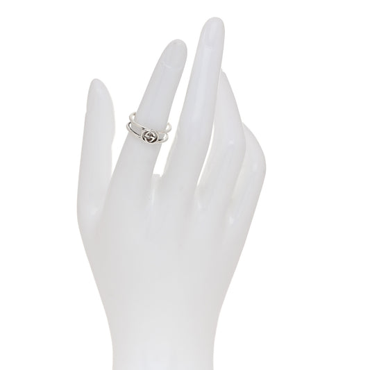 Sterling Silver 6mm Interlocking G Open Band Ring 50 5.25