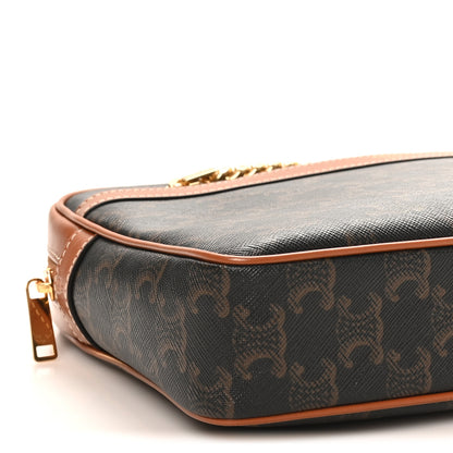 Celine Triomphe Canvas Calfskin Medium Patapans Tan 7 of 8