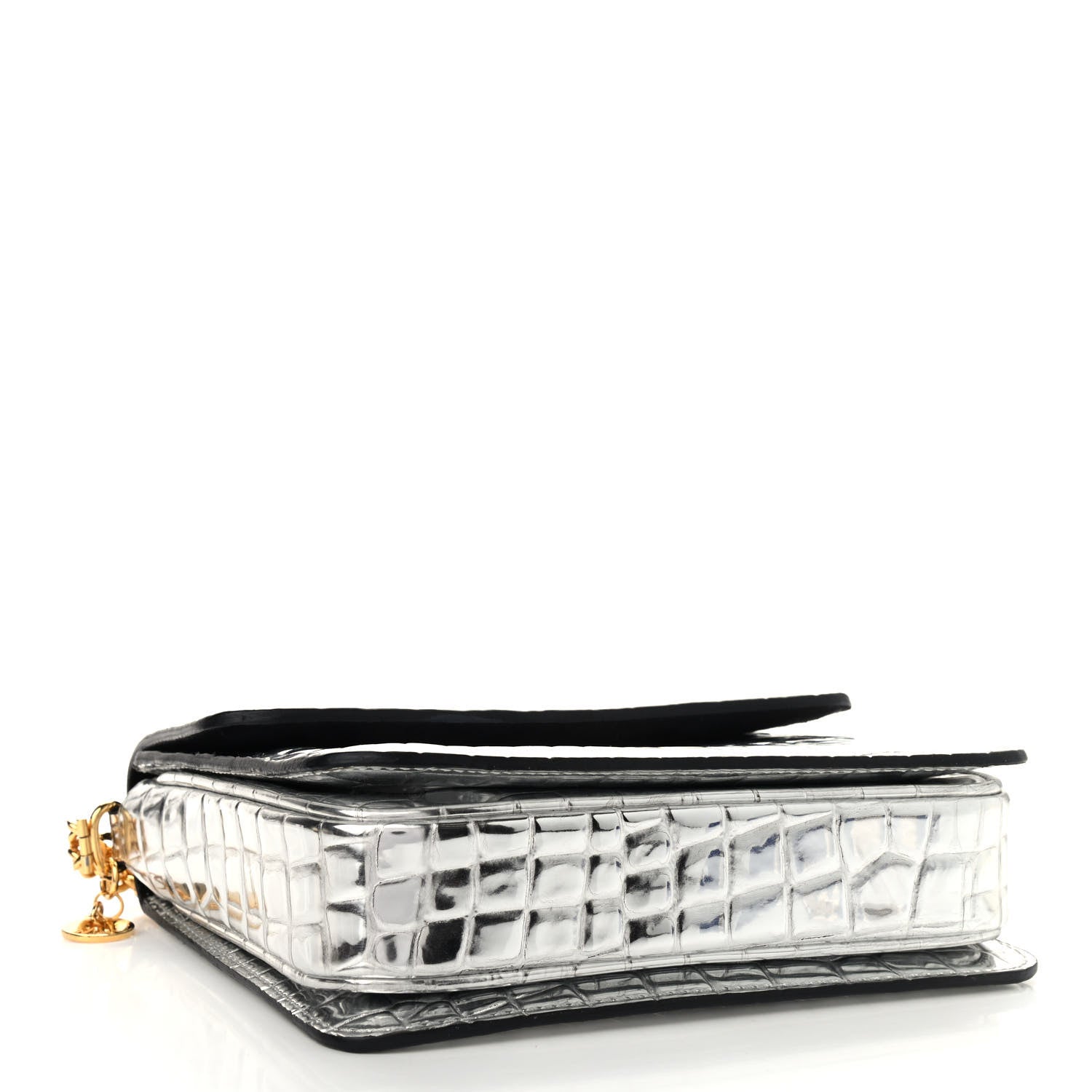 Stella McCartney Embossed Crocodile Effect Grace Silver 4 of 8