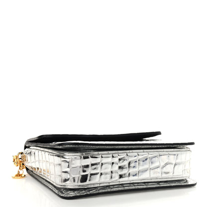 Stella McCartney Embossed Crocodile Effect Grace Silver 4 of 8