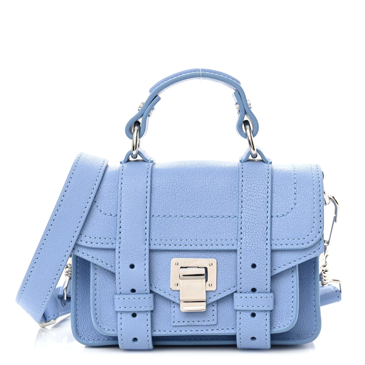 Proenza Schouler Lambskin Micro PS1 Satchel Paris Sky 1 of 14