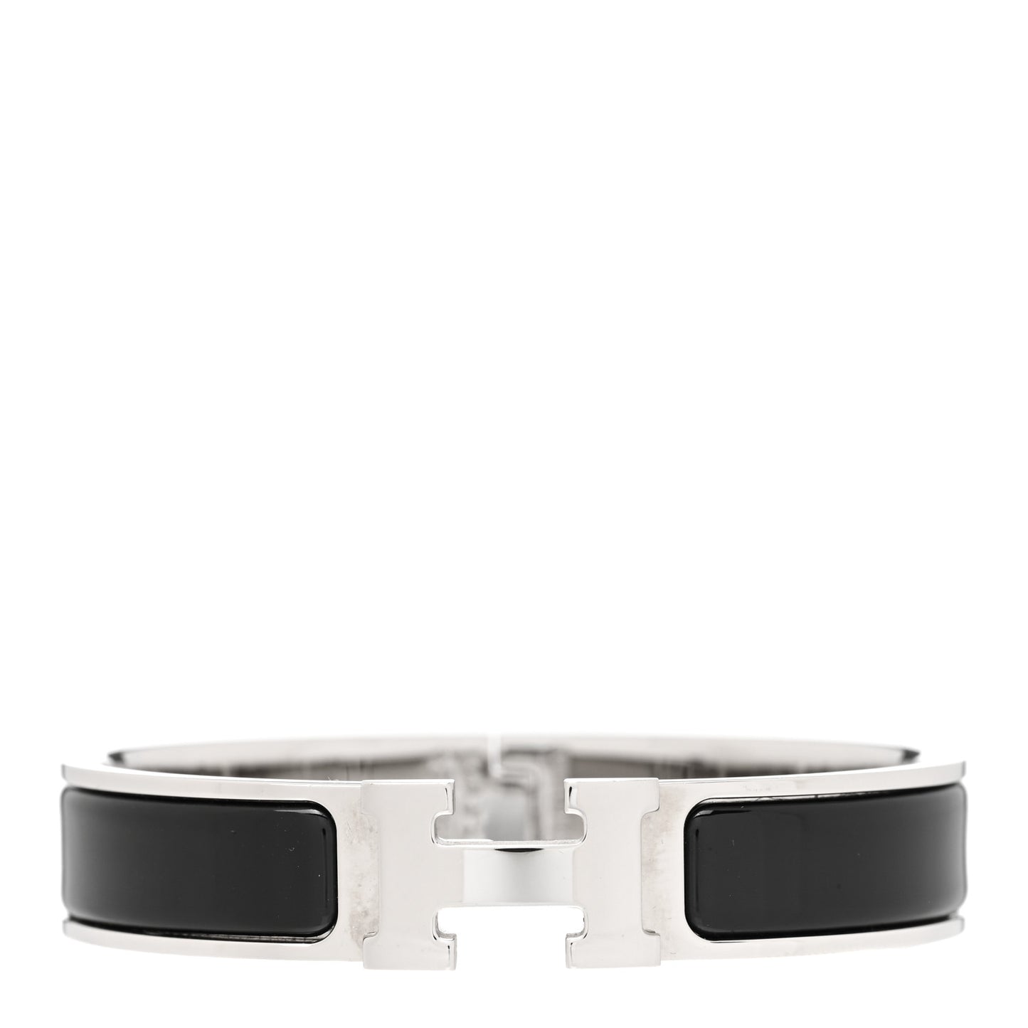 Enamel Narrow Clic Clac H Bracelet PM Black