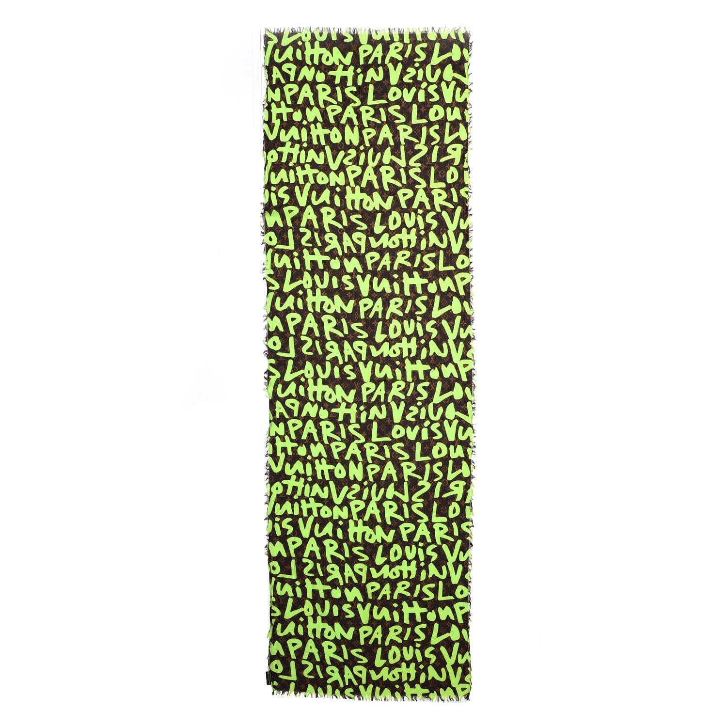 Louis Vuitton Cotton Graffiti Pareo Green 3 of 5