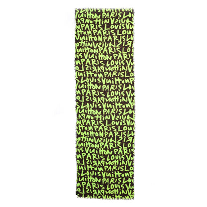 Louis Vuitton Cotton Graffiti Pareo Green 3 of 5
