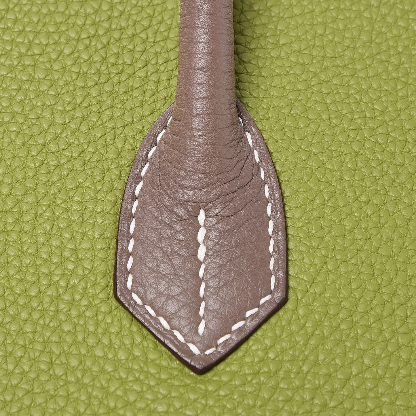 Togo Bi Color Horseshoe Birkin 35 Vert Anis Etoupe