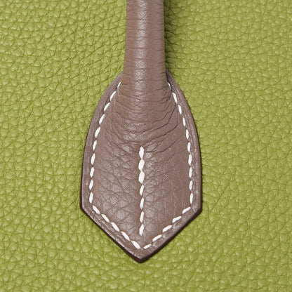Hermes Togo Bi Color Horseshoe Birkin 35 Vert Anis Etoupe 30 of 35