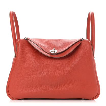 Hermes Taurillon Clemence Verso Lindy 30 Rouge Pivoine Rose Jaipur 1 of 17