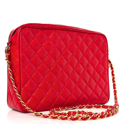 Chanel Caviar Quilted Camera Case Red 4 of 14