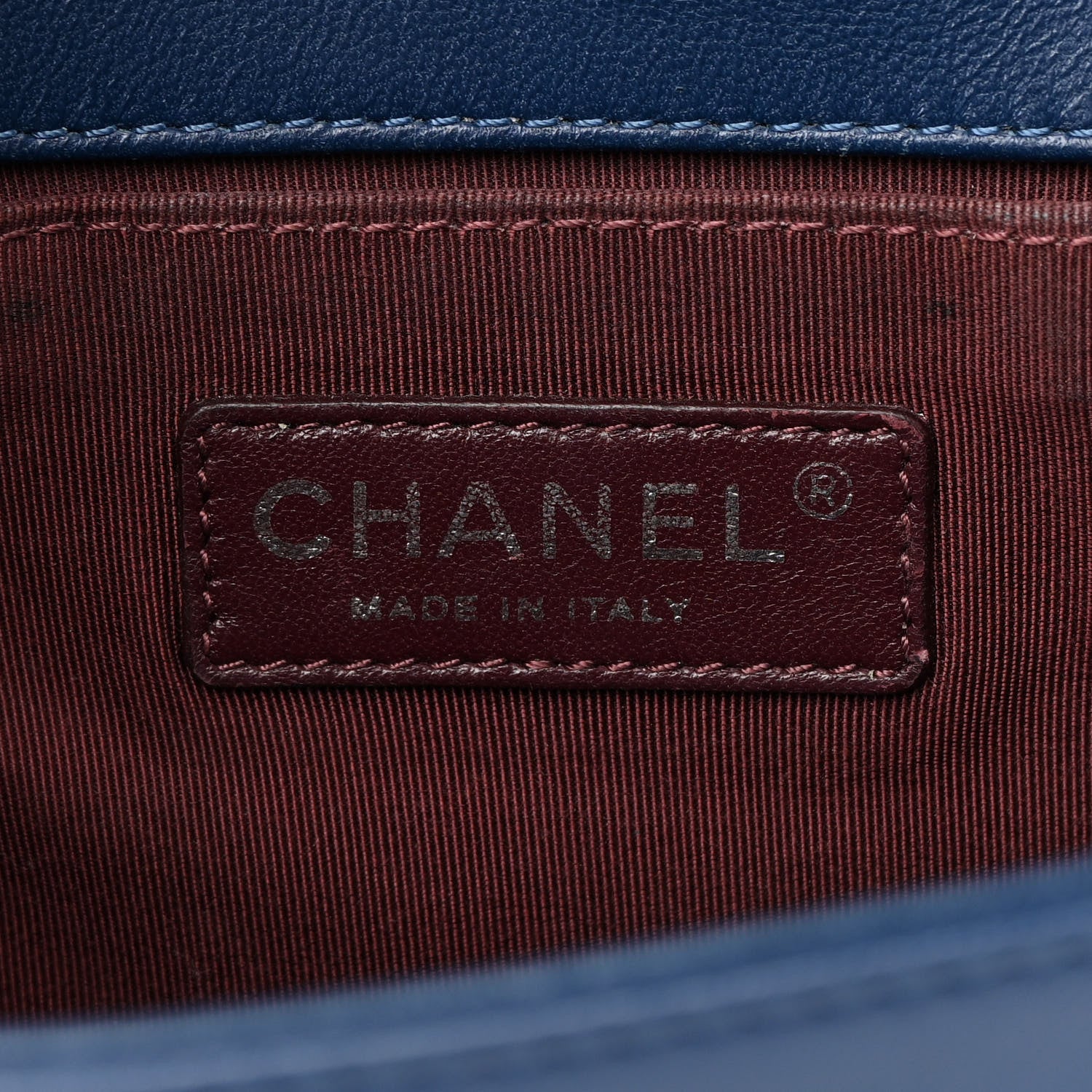 Chanel Wrinkled Lambskin Chevron Quilted Medium Boy Flap Navy 6 of 17
