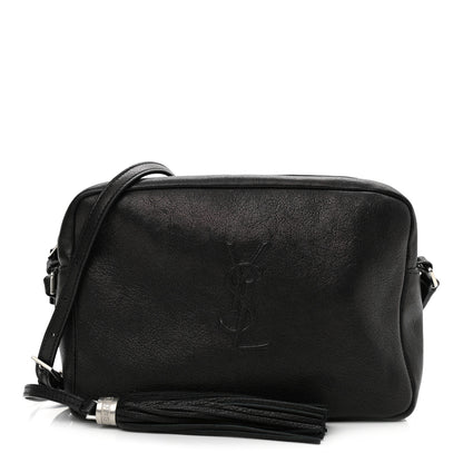 Saint Laurent Lambskin Monogram Embossed Small Lou Camera Bag Black 1 of 18