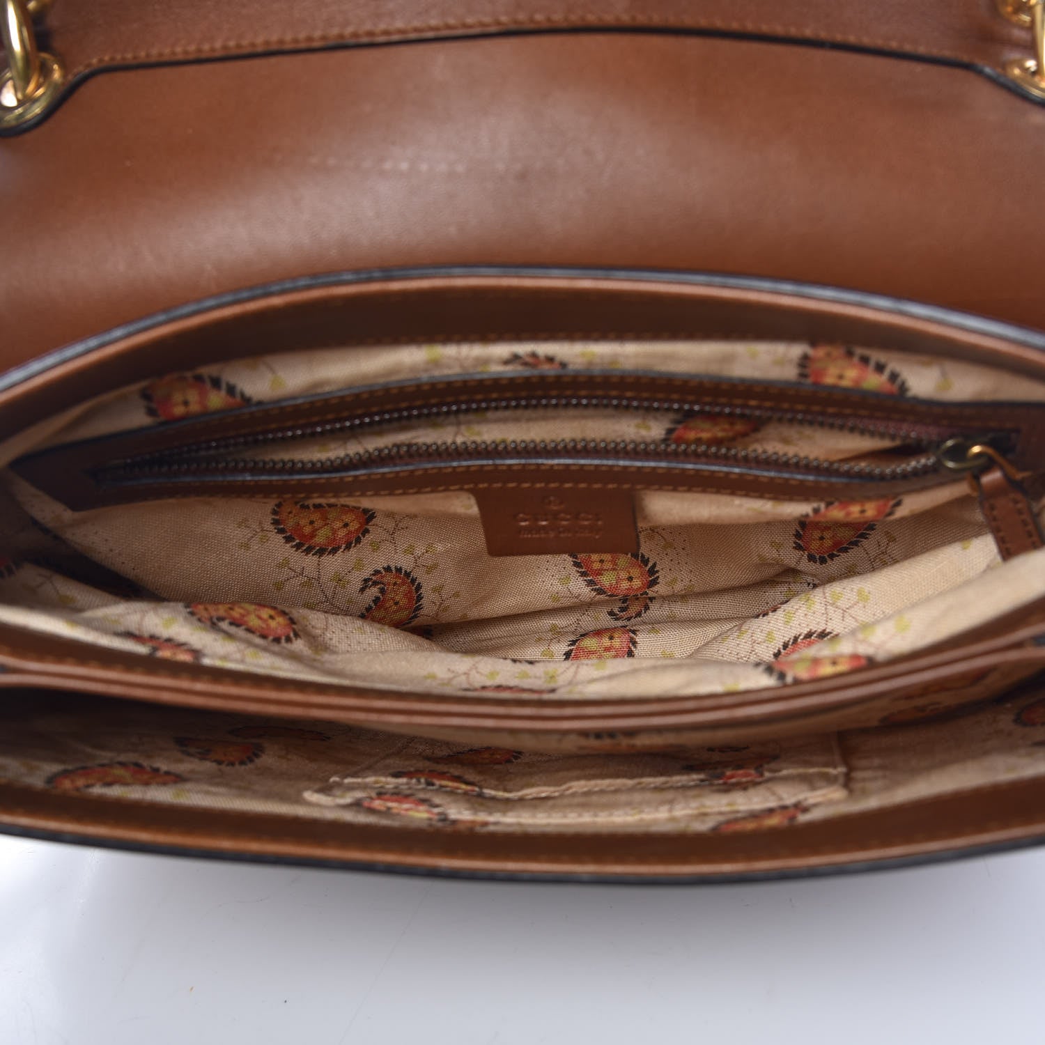 Gucci Calfskin Feline GG Marmont Flap Shoulder Bag Cuir 7 of 11