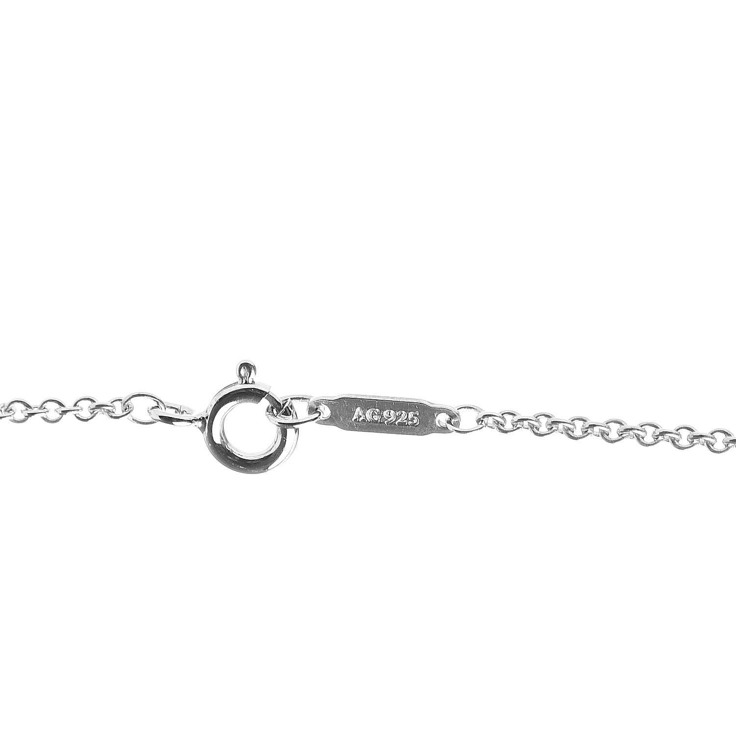Tiffany Sterling Silver Diamond Cross Pendant Necklace 5 of 8